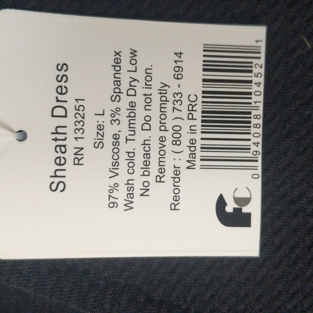 SHEATH DRESS black mid length size Large